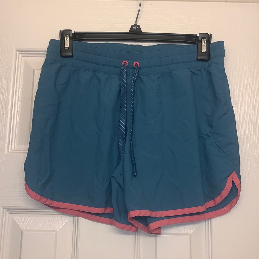 Columbia Green and Pink running shorts
